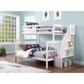 Staircase Twin Over Double Bunkbed B1852 International Furniture